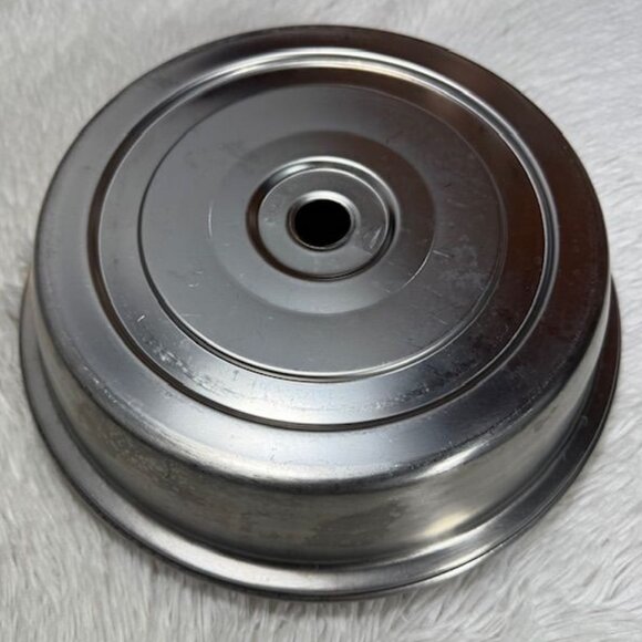 Vintage Vollrath 10.5" Stainless Steel Satin Finish Finger Hole Dome Plate Cover - Picture 4 of 8